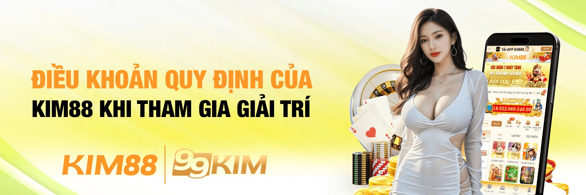 Hình ảnh giới thiệu chuyên mục và dịch vụ di động Kim88